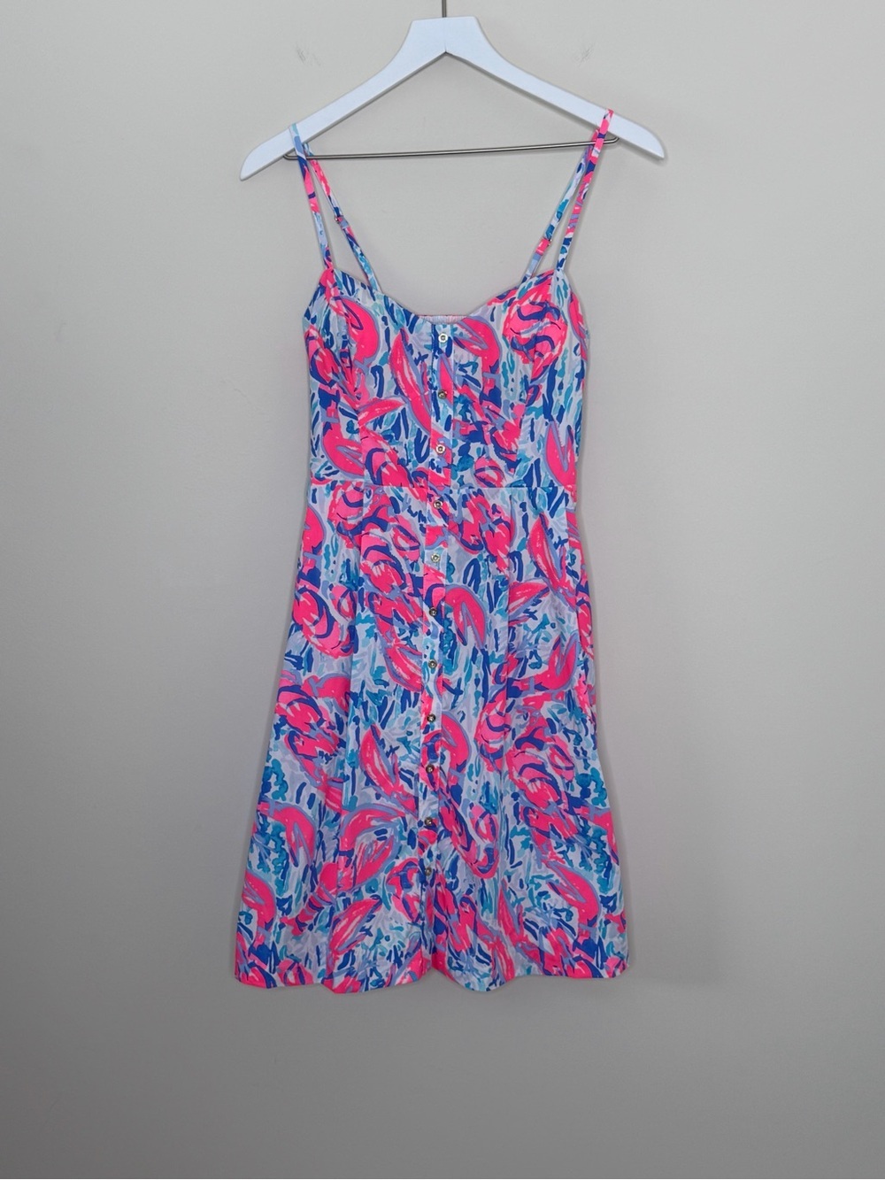The Lilly Pulitzer Easton Dress in Cracked Up Cosmic Coral Resort Wear wedding - Picture 2 of 13